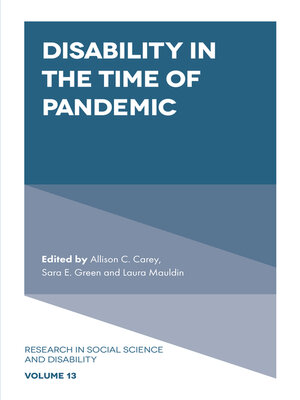 cover image of Disability in the Time of Pandemic